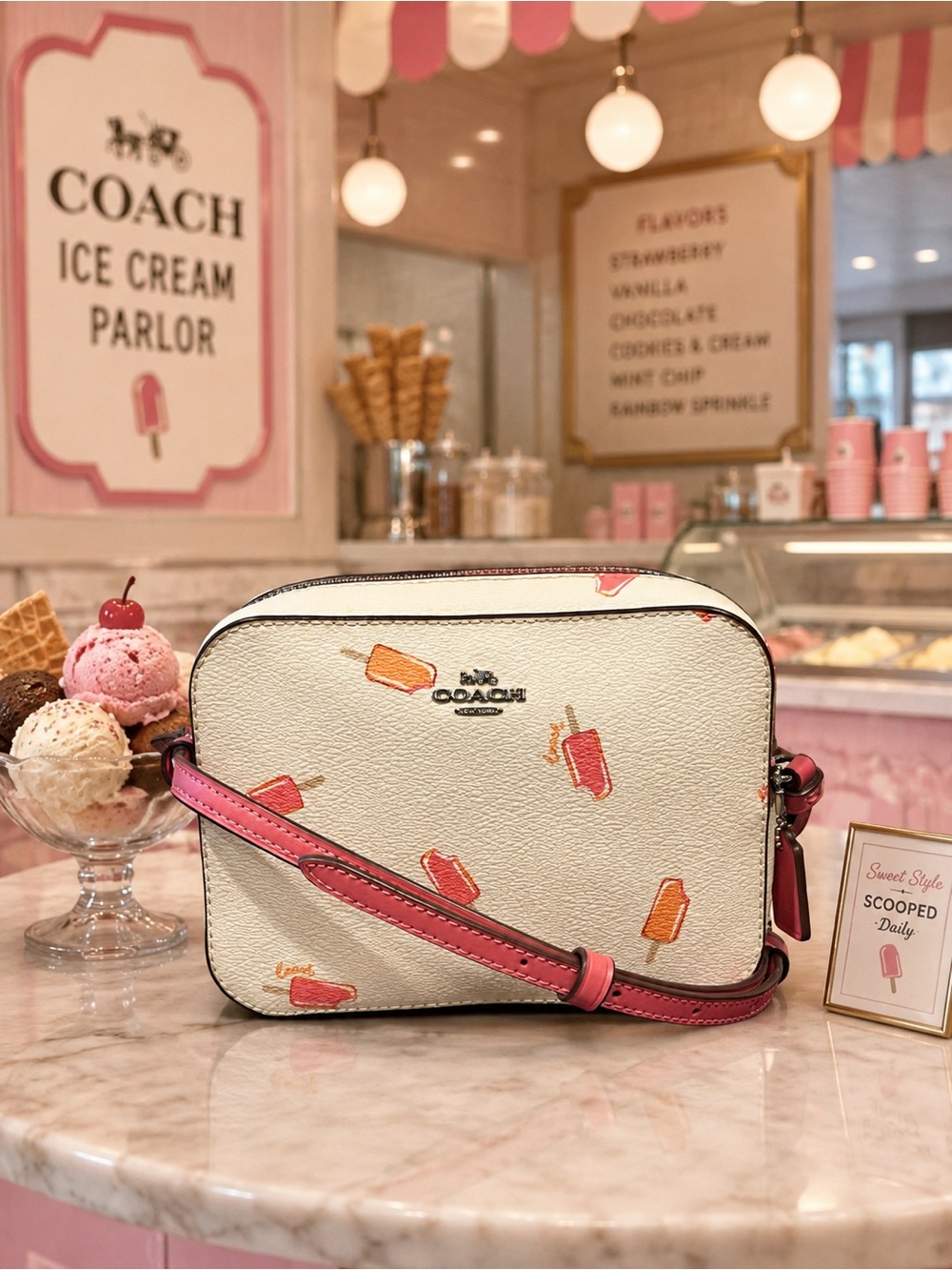 Coach Popsicle Print Mini Camera Crossbody Bag W/ Coach Satin Dust Bag EUC - Picture 2 of 14